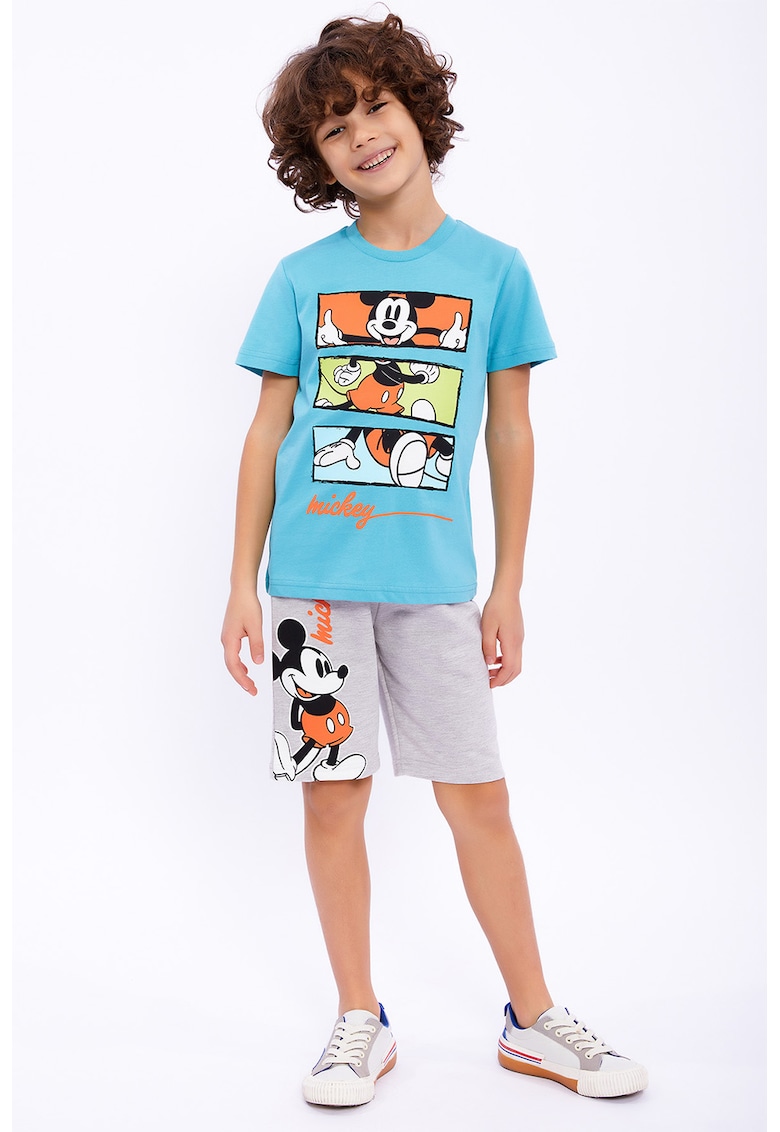 Set de imbracaminte din amestec de bumbac cu model cu desene - 2 piese - Portocaliu/Gri melange/Albastru