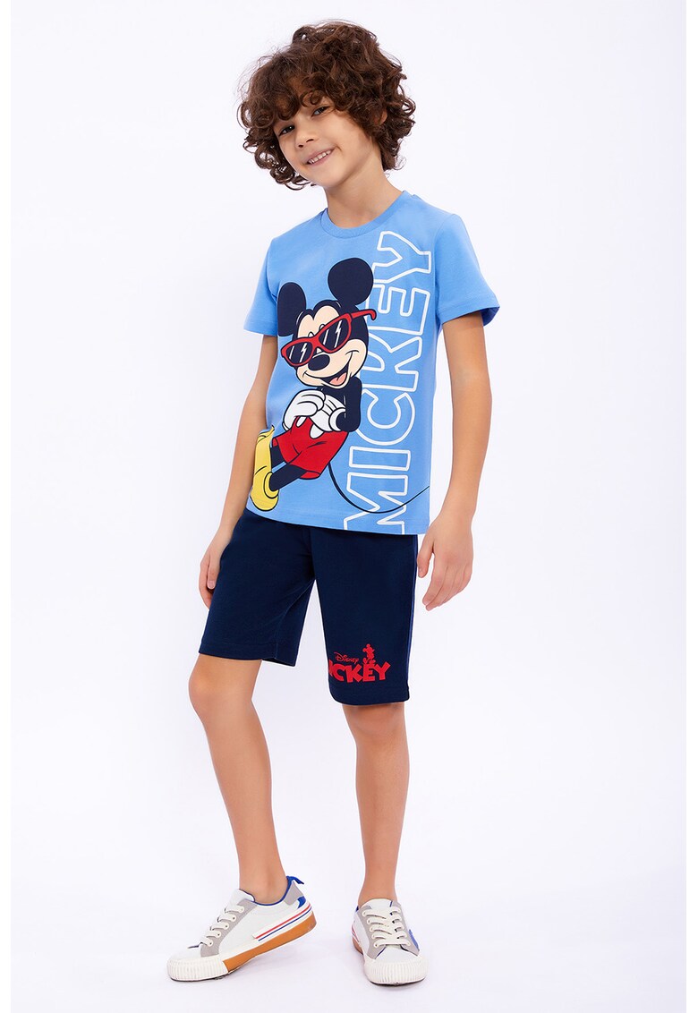 Set de tricou cu imprimeu Mickey-Mouse si pantaloni scurti - 2 piese