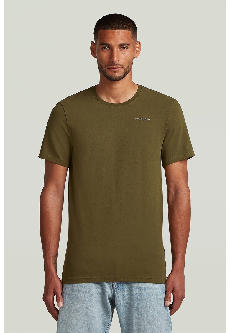 Tricou slim fit cu decolteu la baza gatului Base