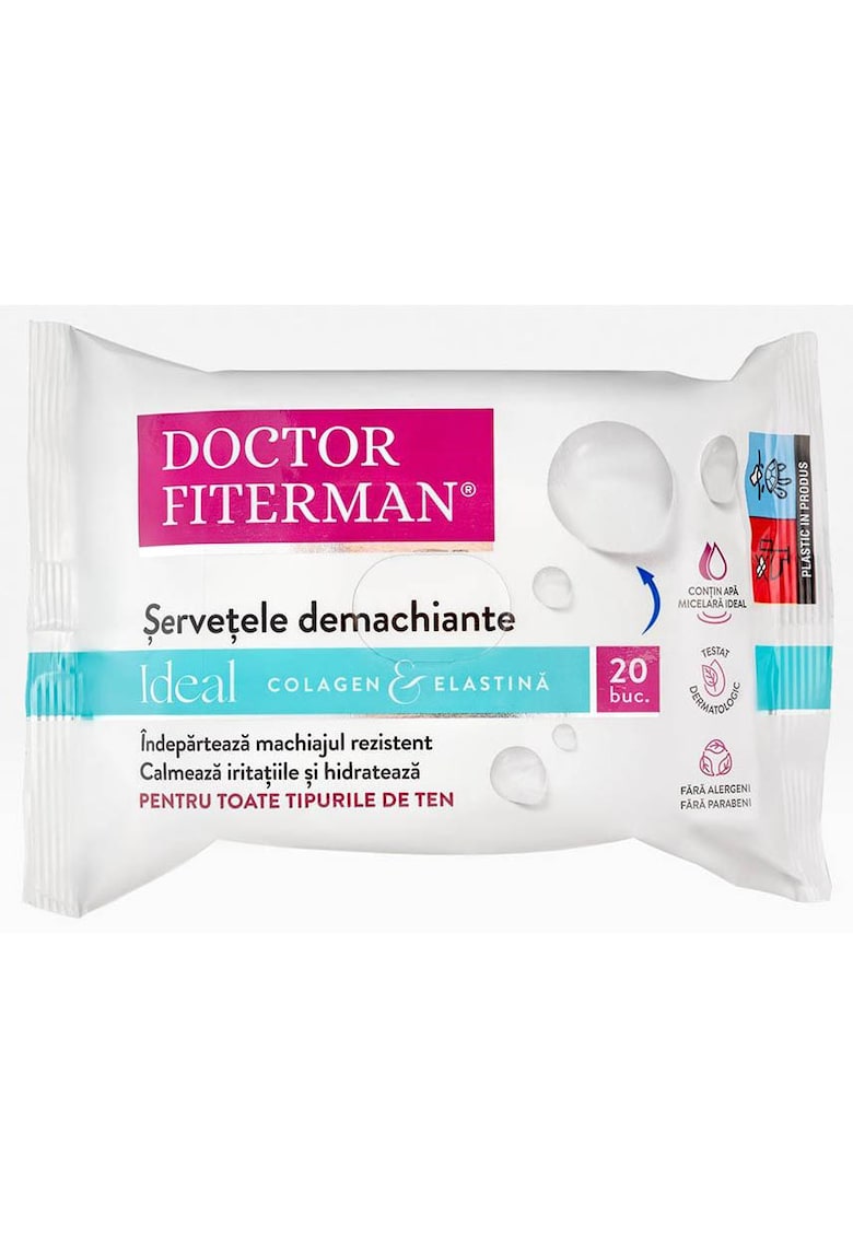 Servetele demachiante Ideal Doctor Fiterman - Colagen & Elastina - 20 buc