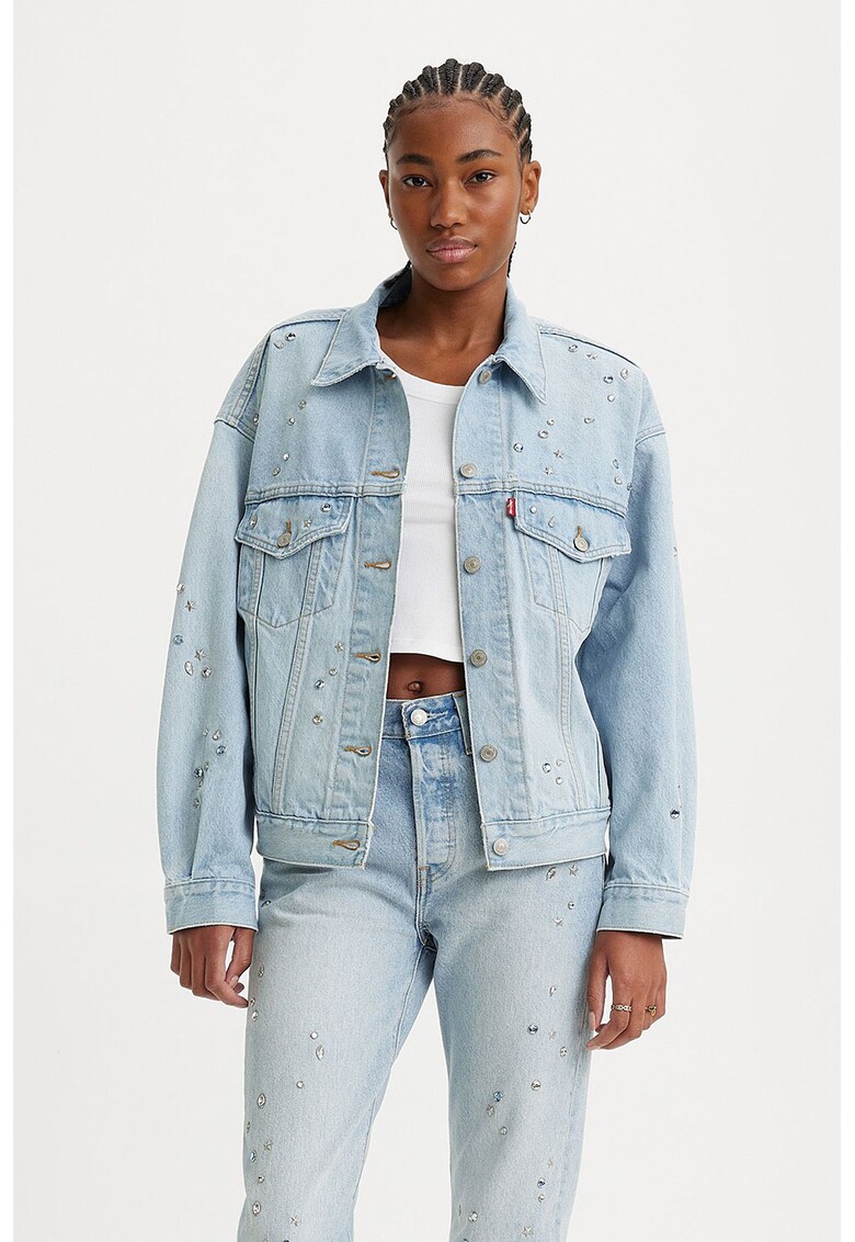 Jacheta trucker relaxed fit din denim 90'
