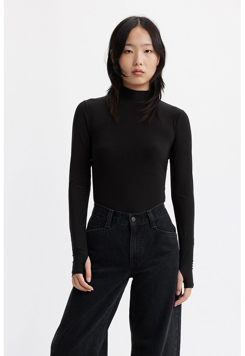 Bluza slim fit cu slit la degetul mare