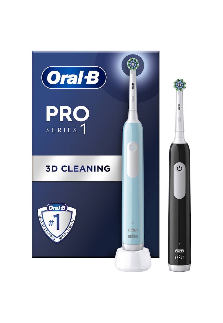 Set 2 x Periuta de dinti electrica PRO 1 Cross Action - 40000 pulsatii/min - 8800 oscilatii/min - Curatare 3D - 1 program - 2 capate - 1 incarcator