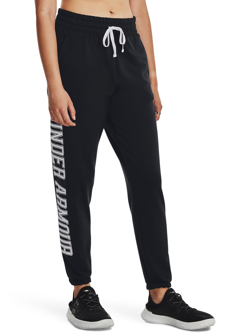 Pantaloni din amestec de lyocell cu imprimeu logo supradimensionat pentru fitness Rival