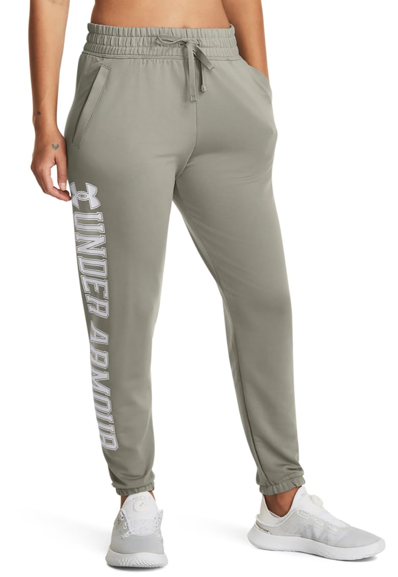 Pantaloni din amestec de lyocell cu imprimeu logo supradimensionat pentru fitness Rival