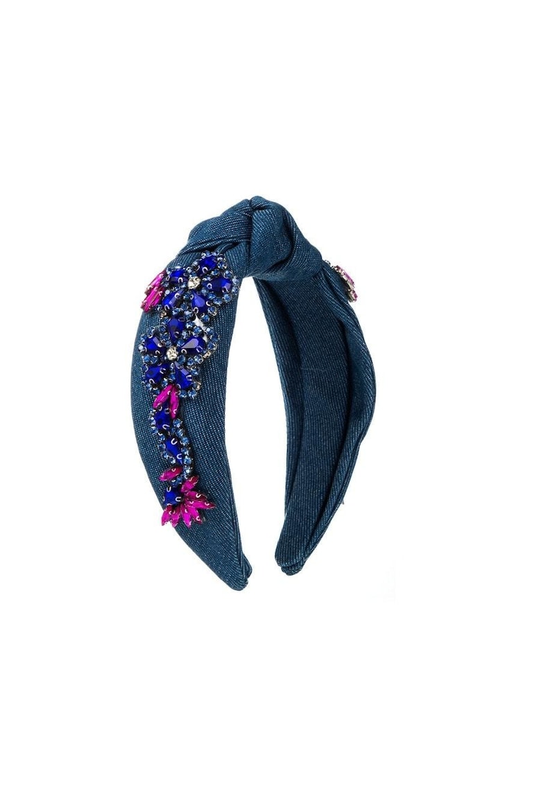 Bentita bleumarin - cu nod si pietre albastre - Clifford C5 -