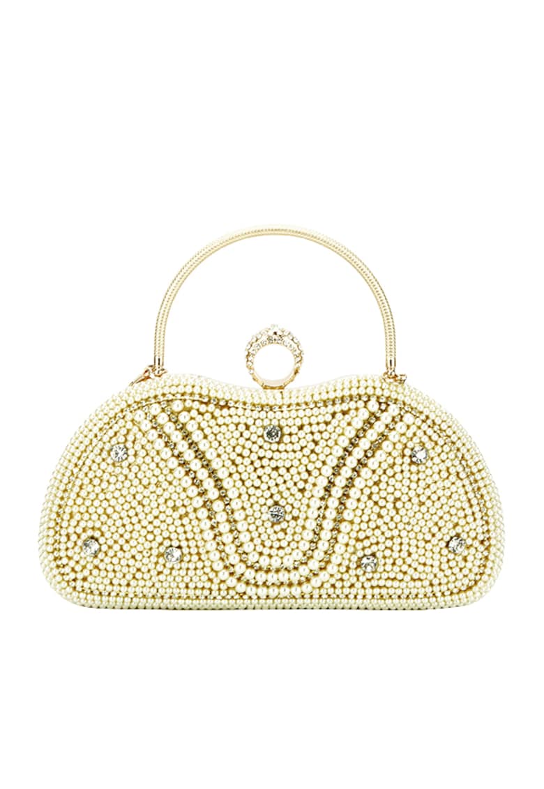 Geanta clutch cu perle si pietricele BME-22732 05 Auriu 13296
