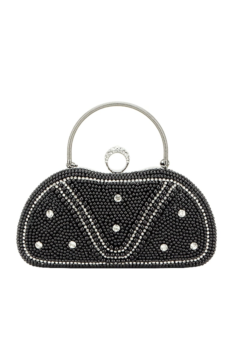 Geanta clutch negru cu perle si pietricele BME-22732 05 13297