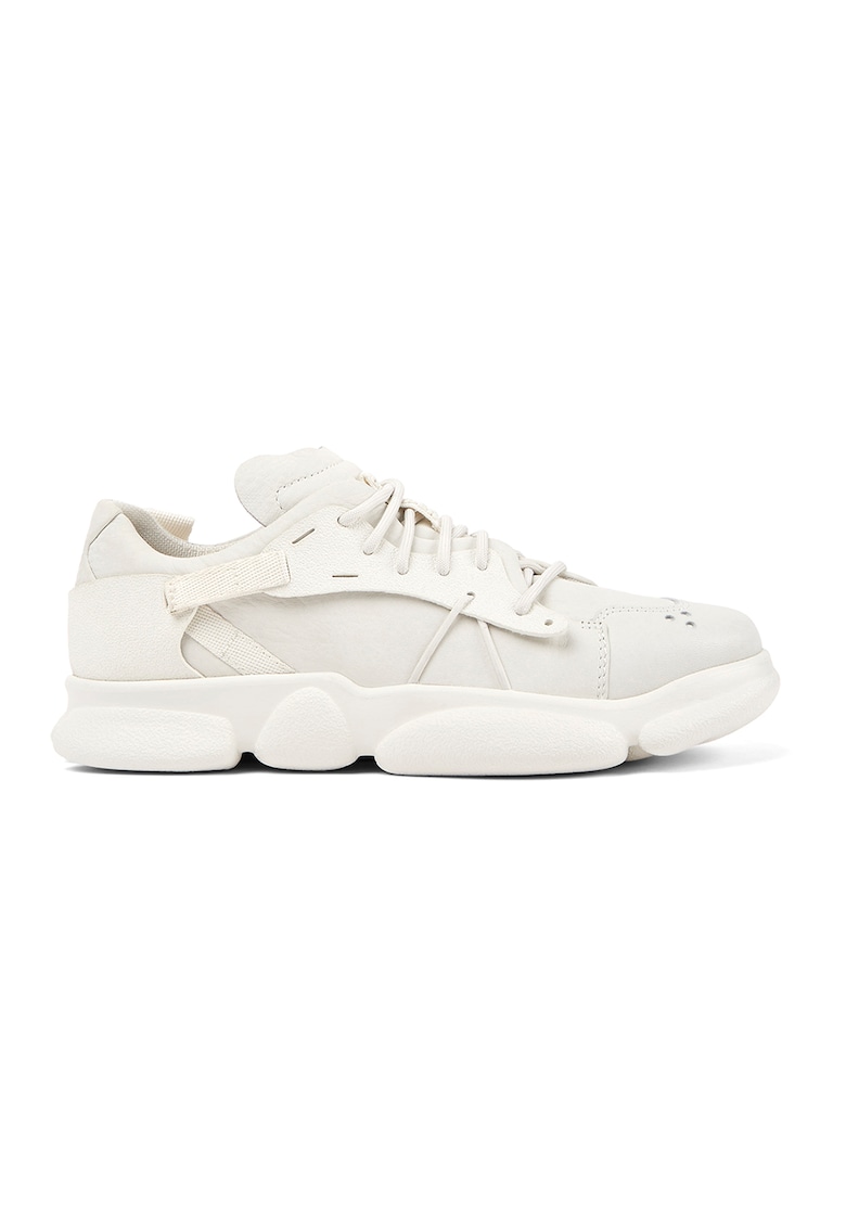 Pantofi sport low cut din piele intoarsa - Alb