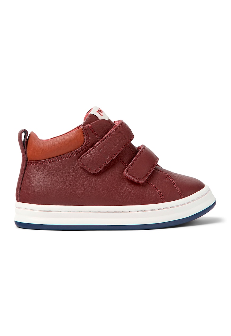 Pantofi sport din piele cu inchidere velcro - Visiniu
