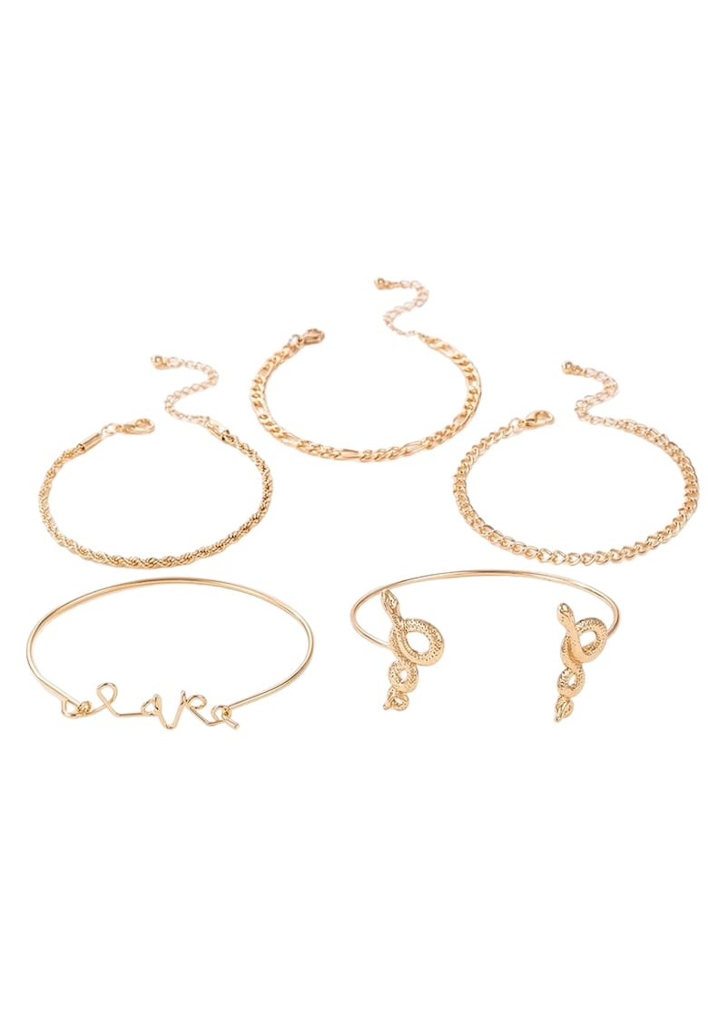 Set 5 bratari aurii - cu zale si serpi - Cia C33 -