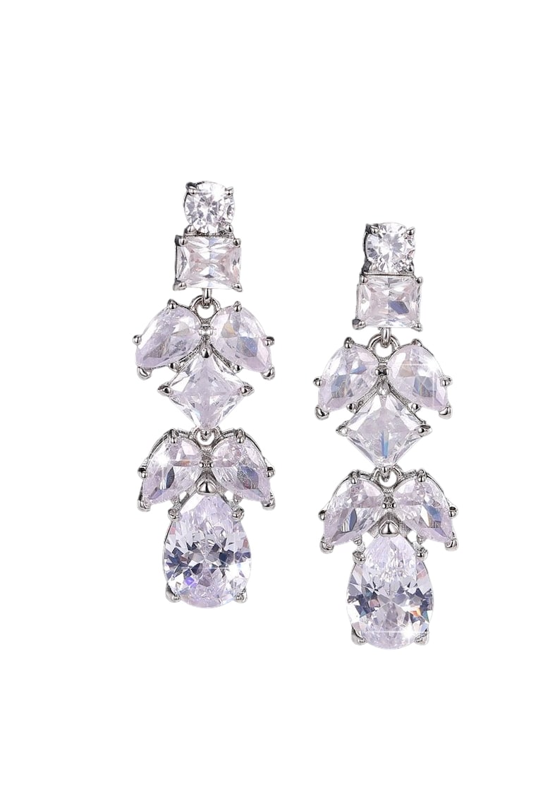 Cercei argintii - lungi - cu pietre din zirconiu - Beinta C3