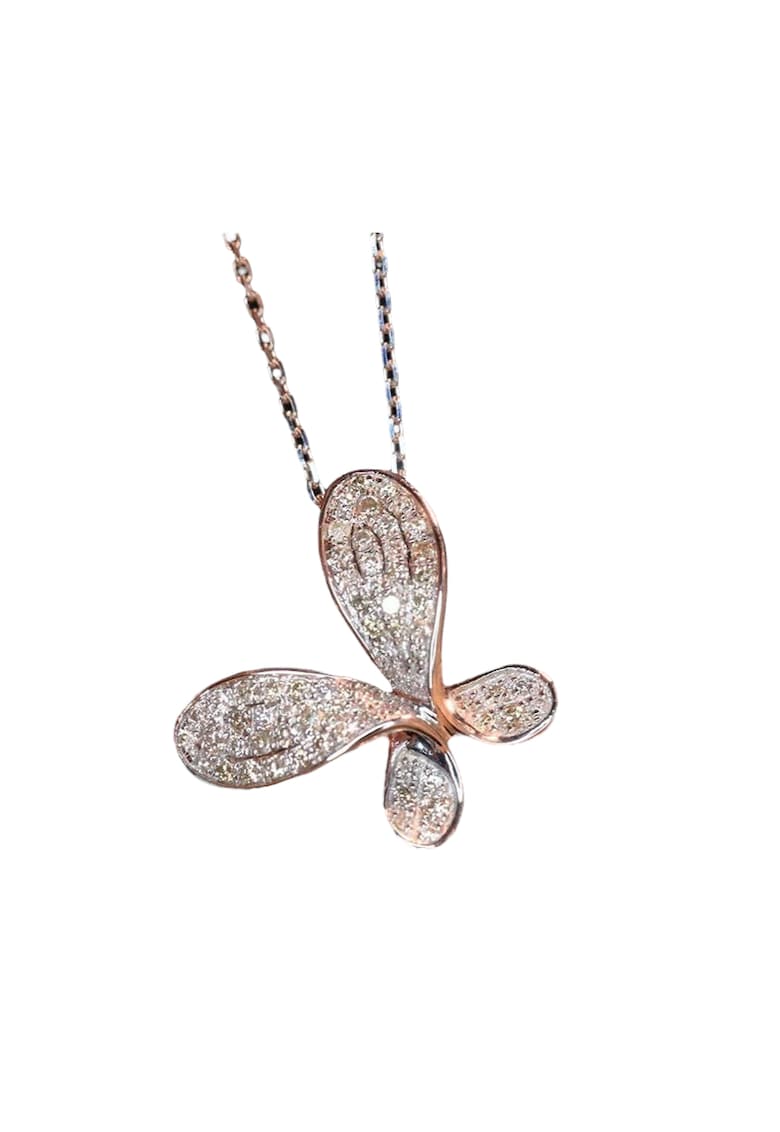 Colier argintiu - cu fluture si pietre din zirconiu - Debora C27 - Colier argintiu - cu fluture si pietre din zirconiu - Debora C27 -
