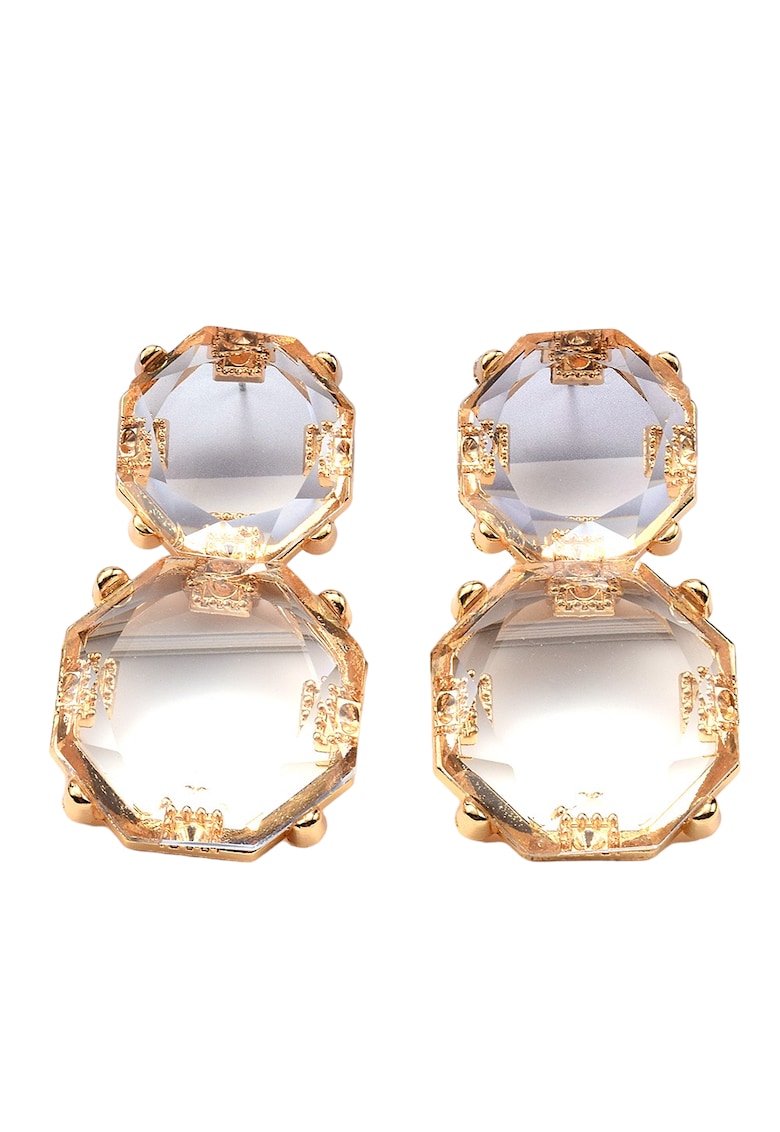 Cercei aurii - cu pietre transparente - Dia C5 -