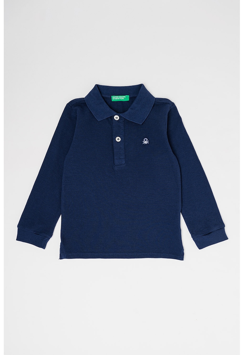 Bluza polo din pique de bumbac organic