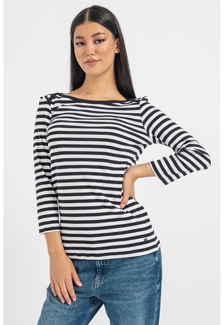 Bluza de bumbac cu model in dungi