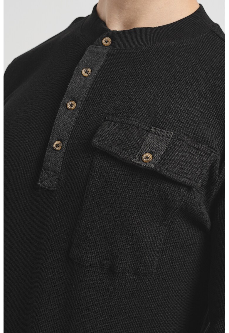 Bluza din bumbac cu fenta cu nasturi Adrian