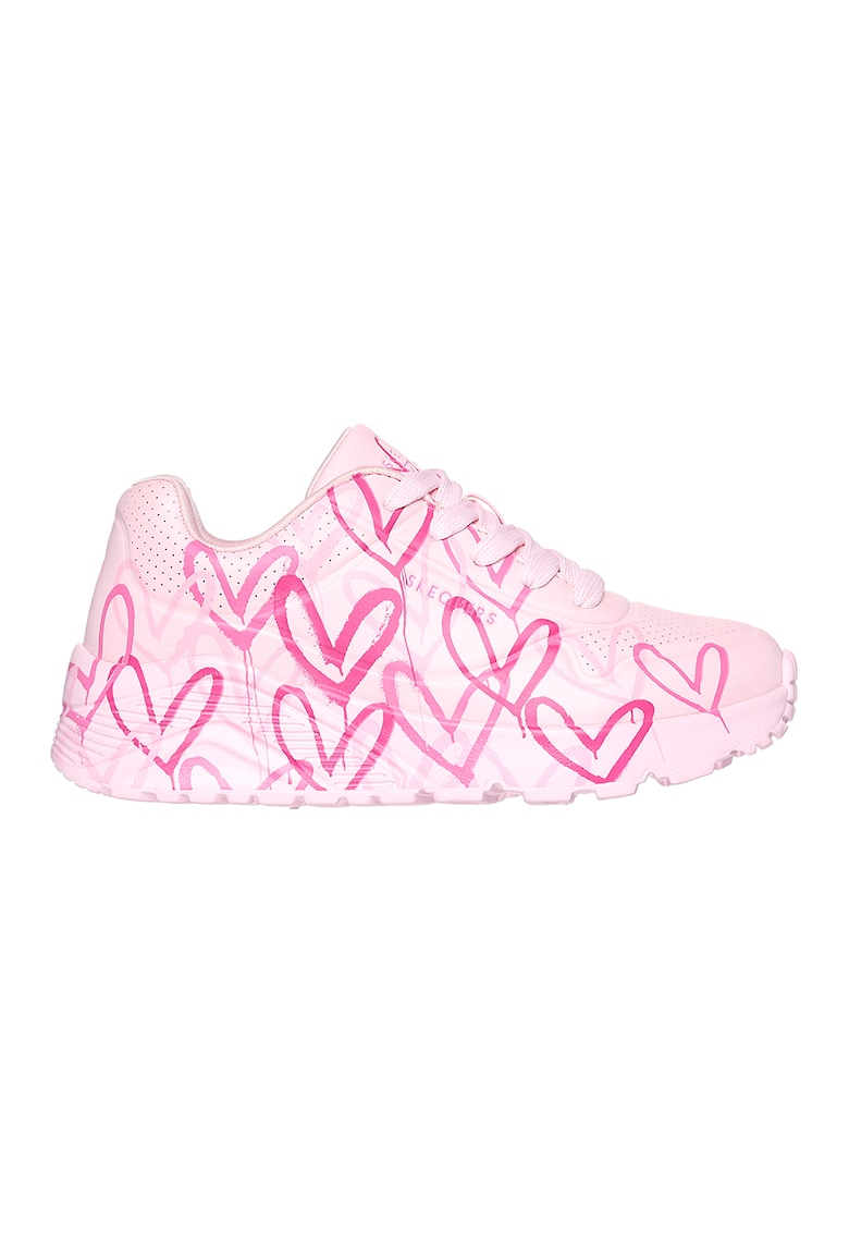 Pantofi sport din piele ecologica cu model Uno Lite- Spread The Love