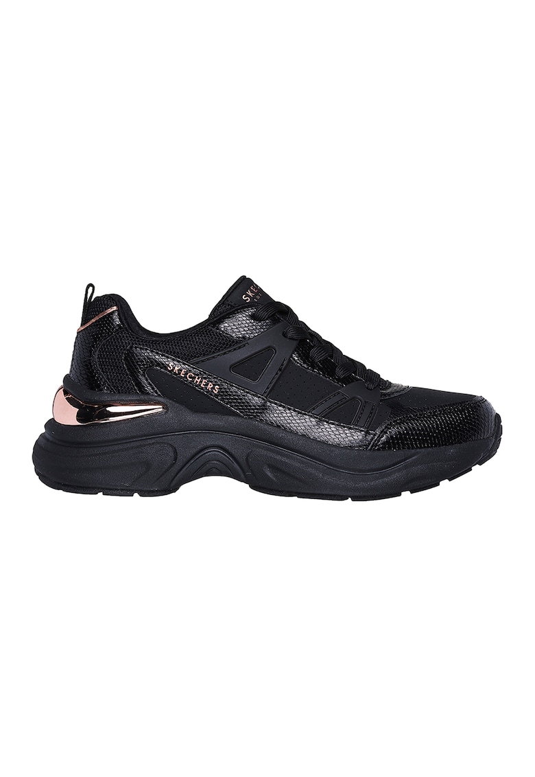 Pantofi sport din piele ecologica cu insertii din plasa Hazel Faye - Negru