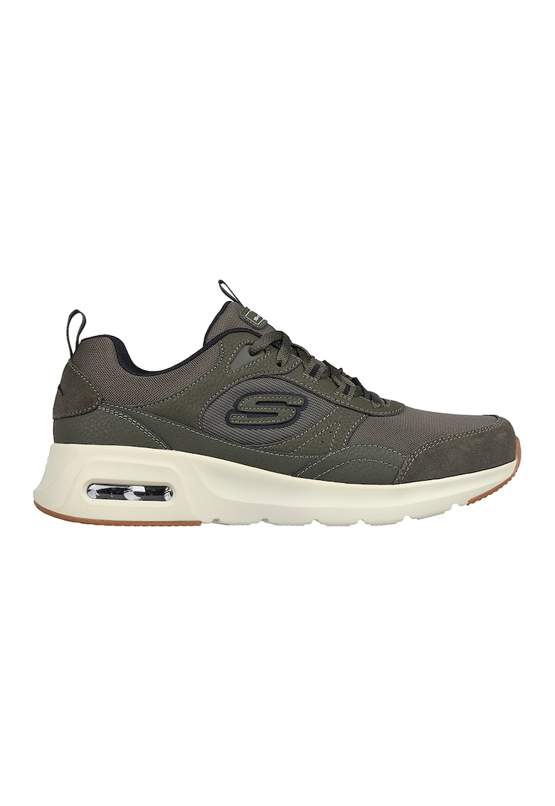 Skechers Pantofi sport cu insertii de piele intoarsa Skech - Air Court - Verde masliniu