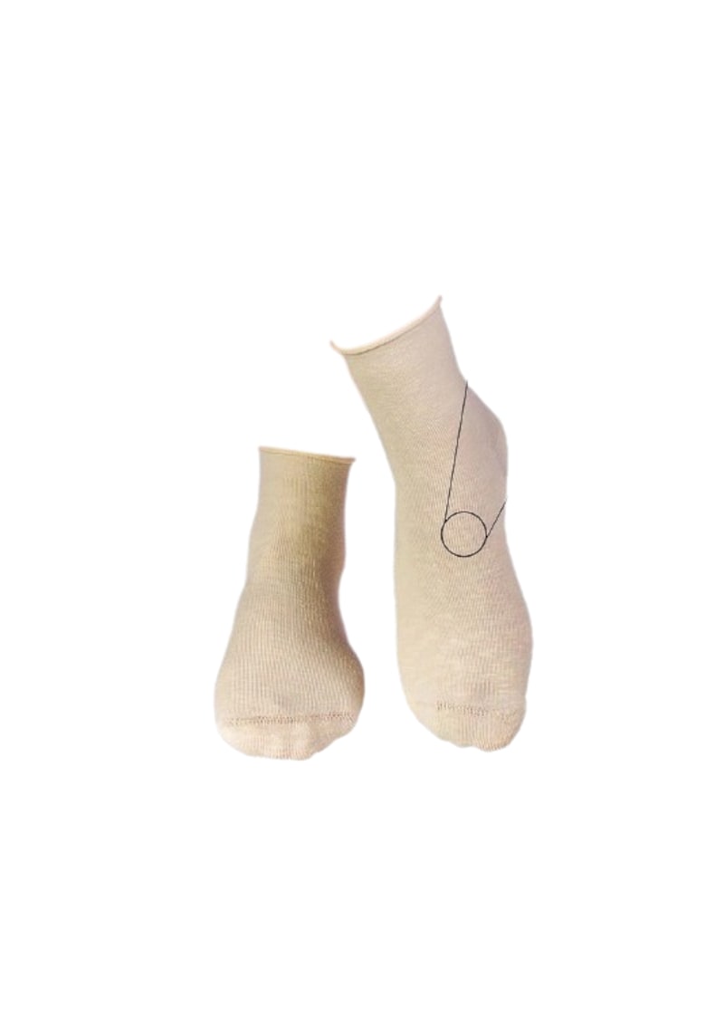 Sosete din in si bumbac LINEN SNEAKER SOCKS Ecru