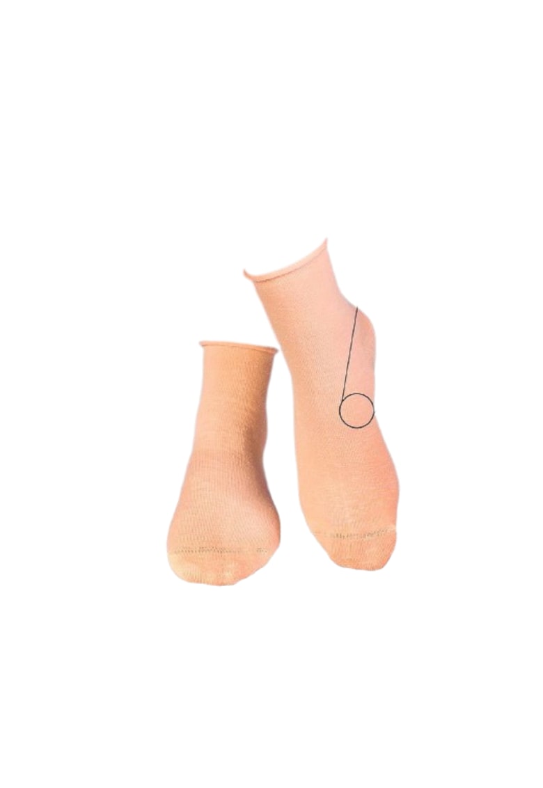 Sosete din in si bumbac LINEN SNEAKER SOCKS coral