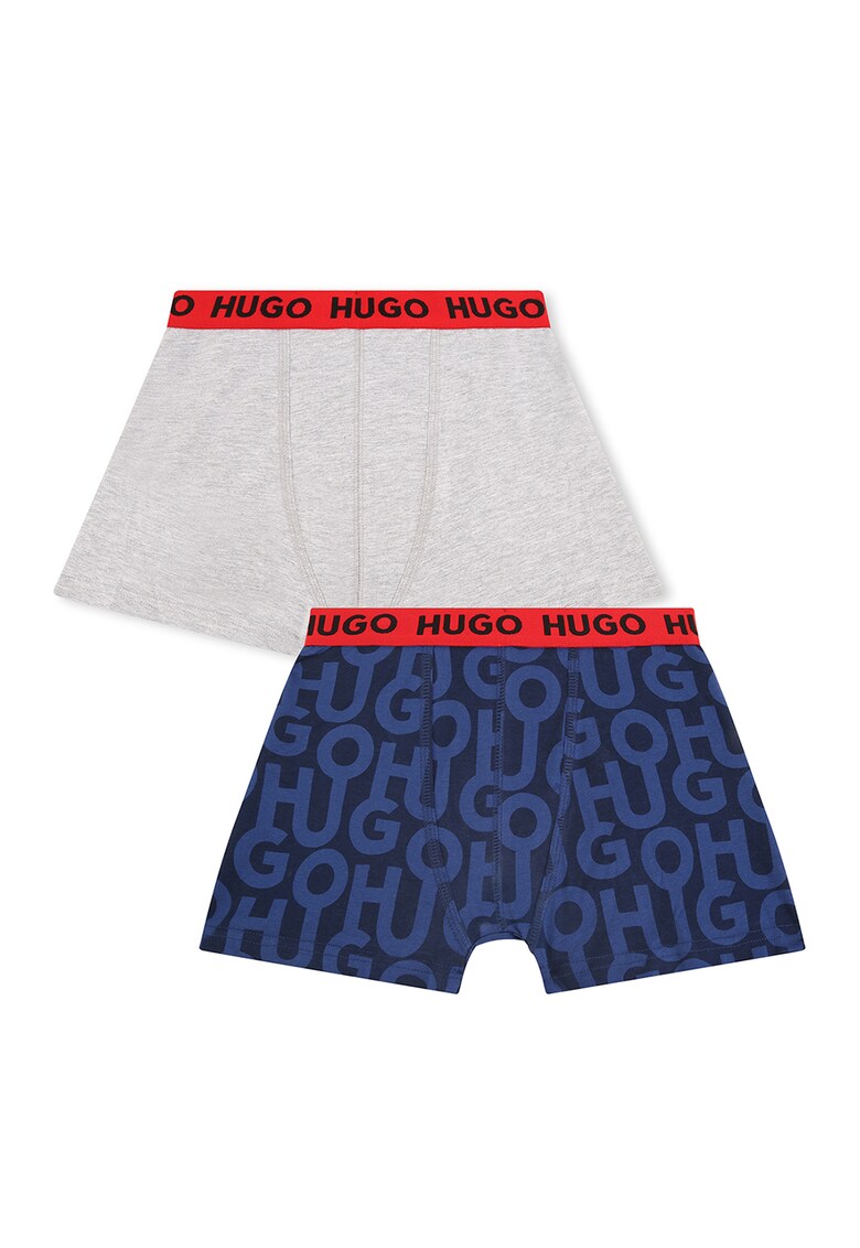 Hugo Set de boxeri cu banda logo in talie cu imprimeu logo - 2 perechi