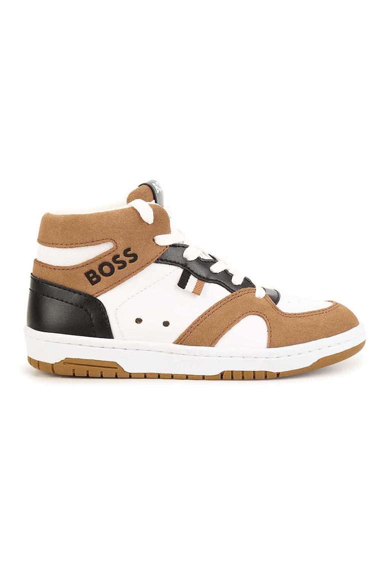 Pantofi sport inalti cu insertii de piele