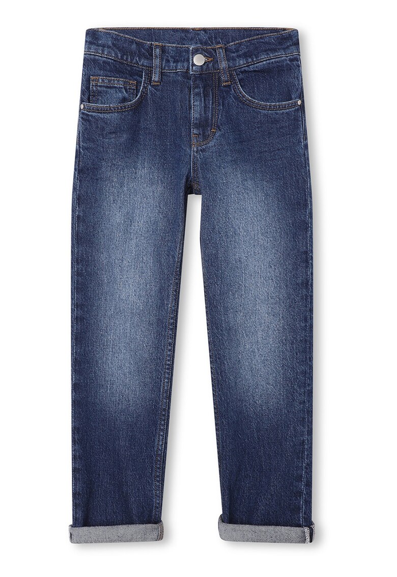 Blugi regular fit cu aspect decolorat