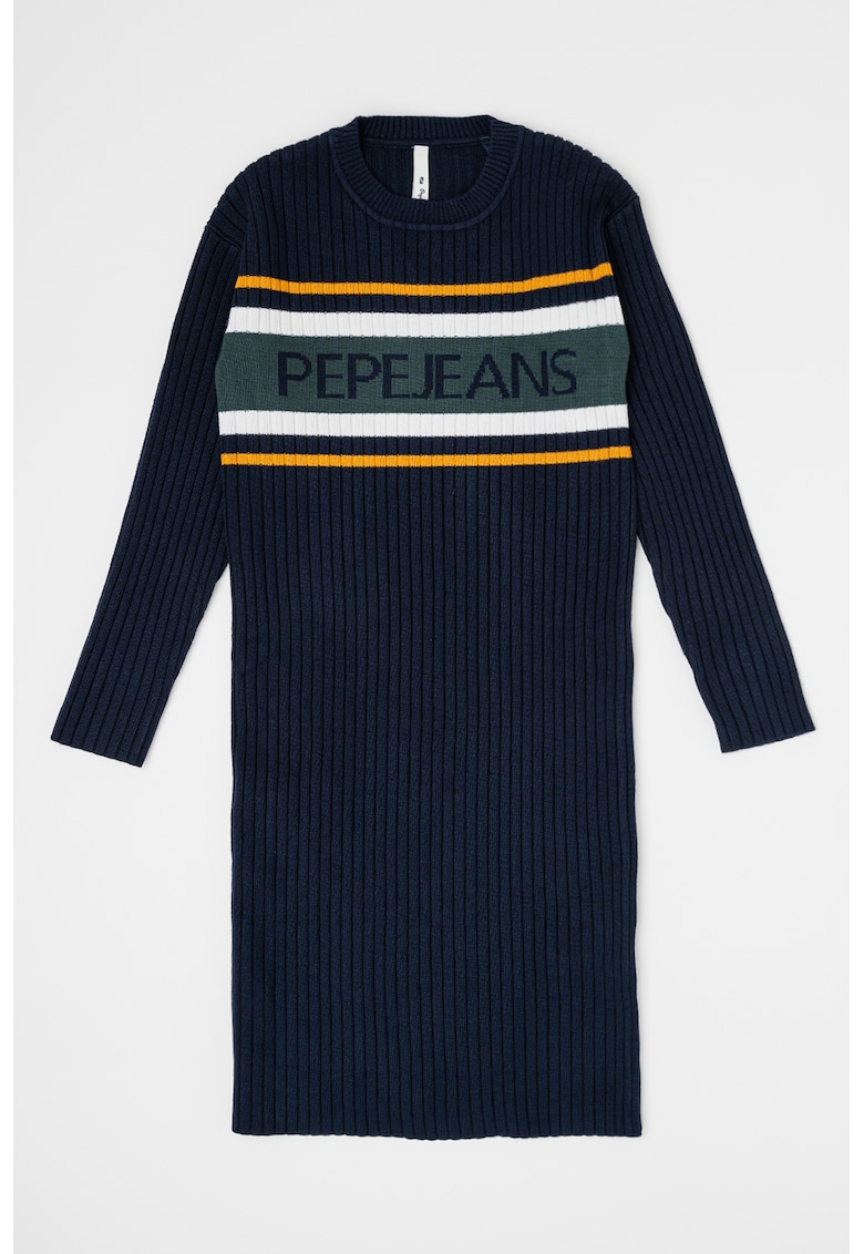 Pepe Jeans London Rochie tricotata cu model logo
