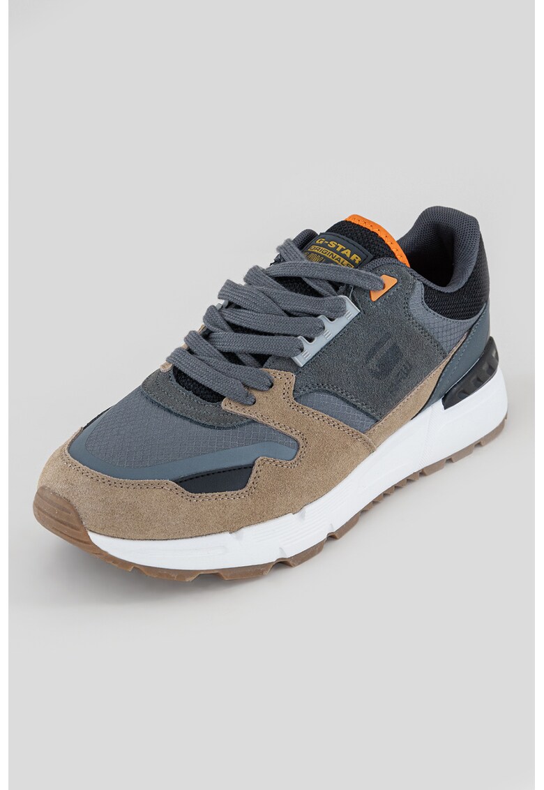 Pantofi sport low-cut cu garnituri din piele intoarsa