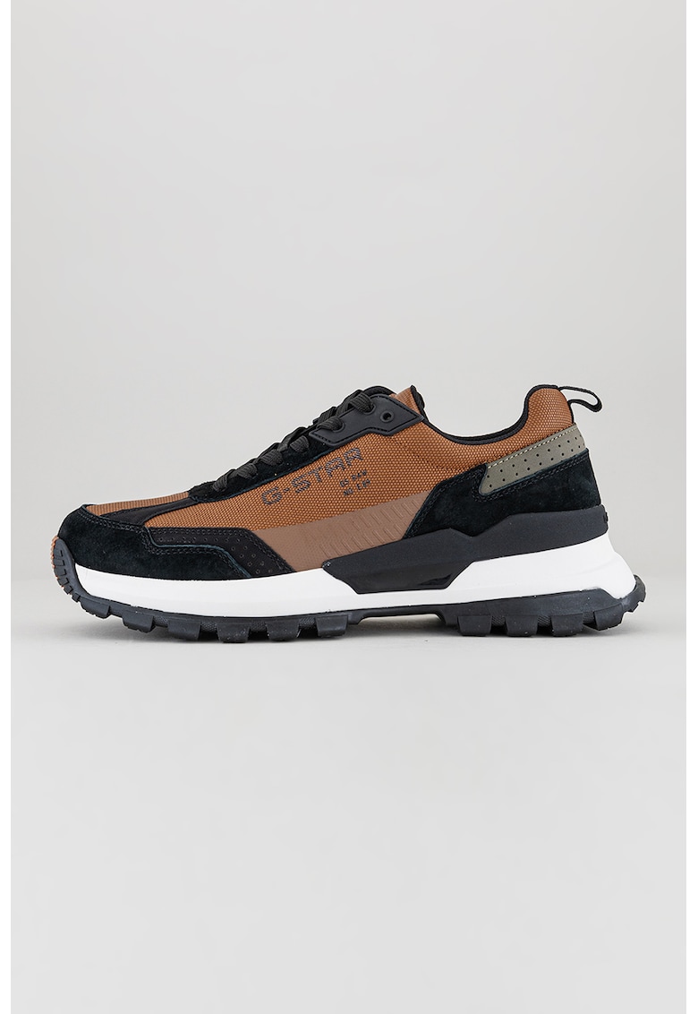 Pantofi sport de piele ecologica cu garnituri de piele intoarsa