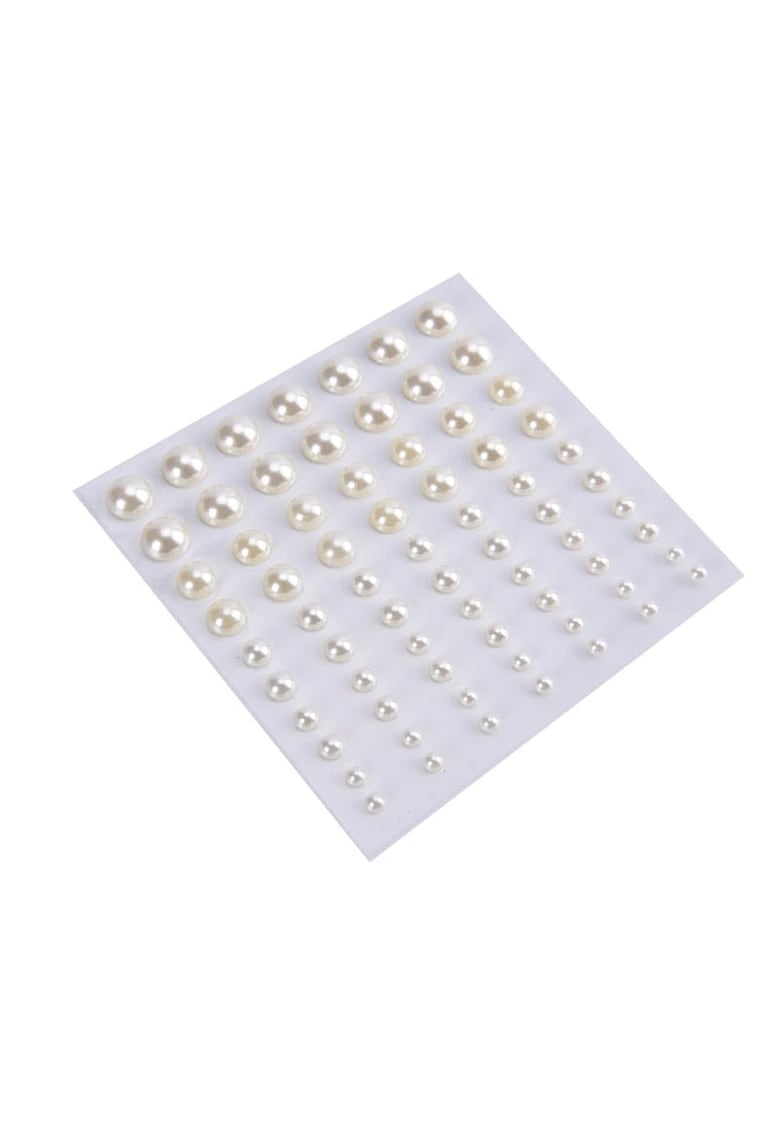 Set 70 Perle adezive pentru mirese - diverse marimi - albe - Benny C5