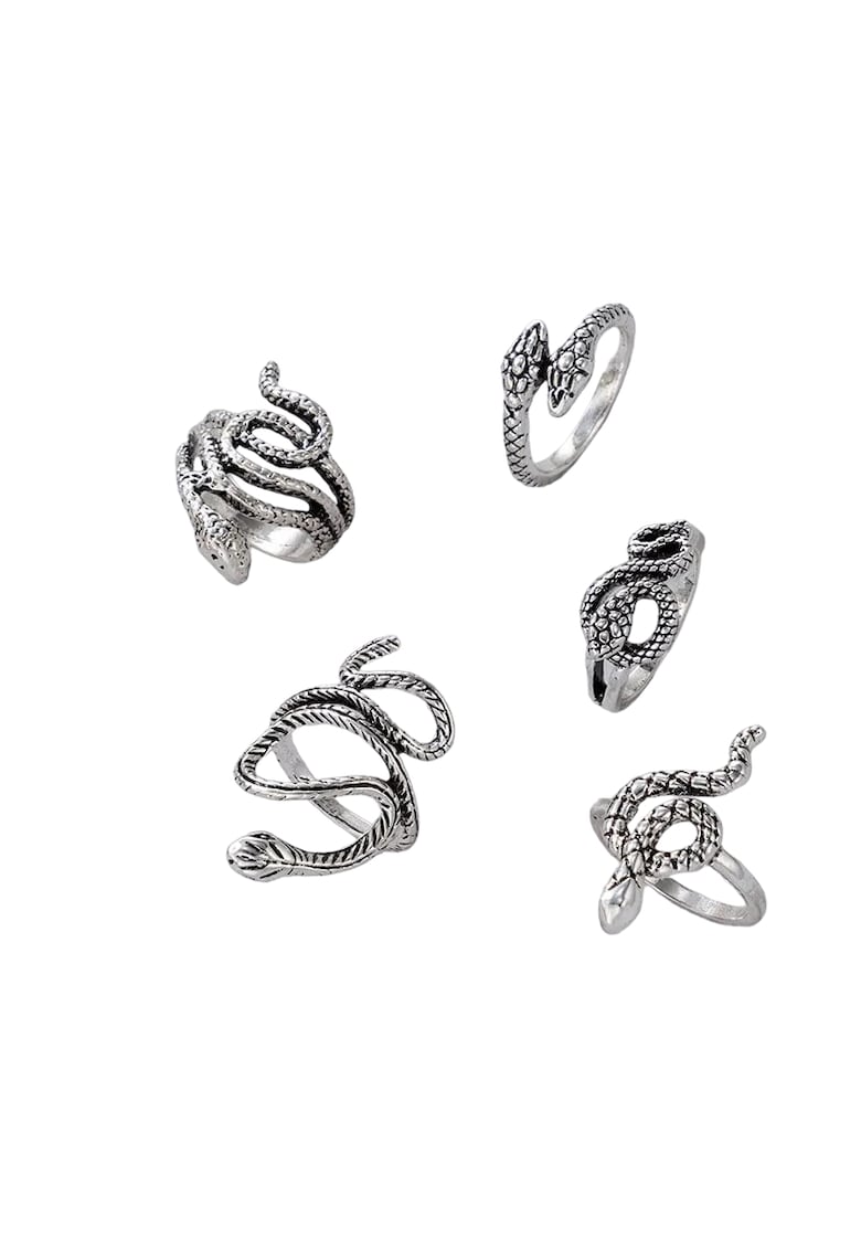 Set 4 inele argintii - forma de sarpe - Doris C4