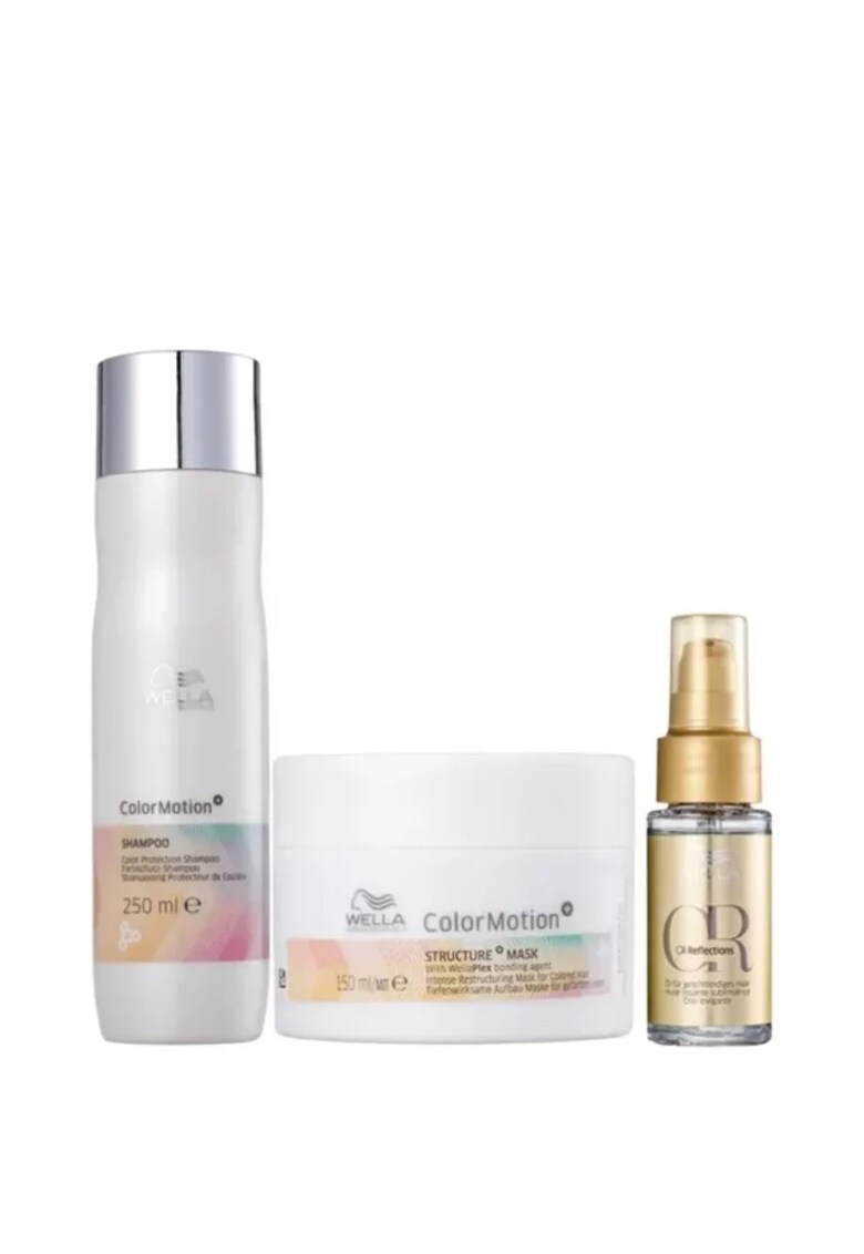 Set pentru par vopsit ColorMotion - Sampon 250 ml - Masca 150 ml - Ulei 30 ml