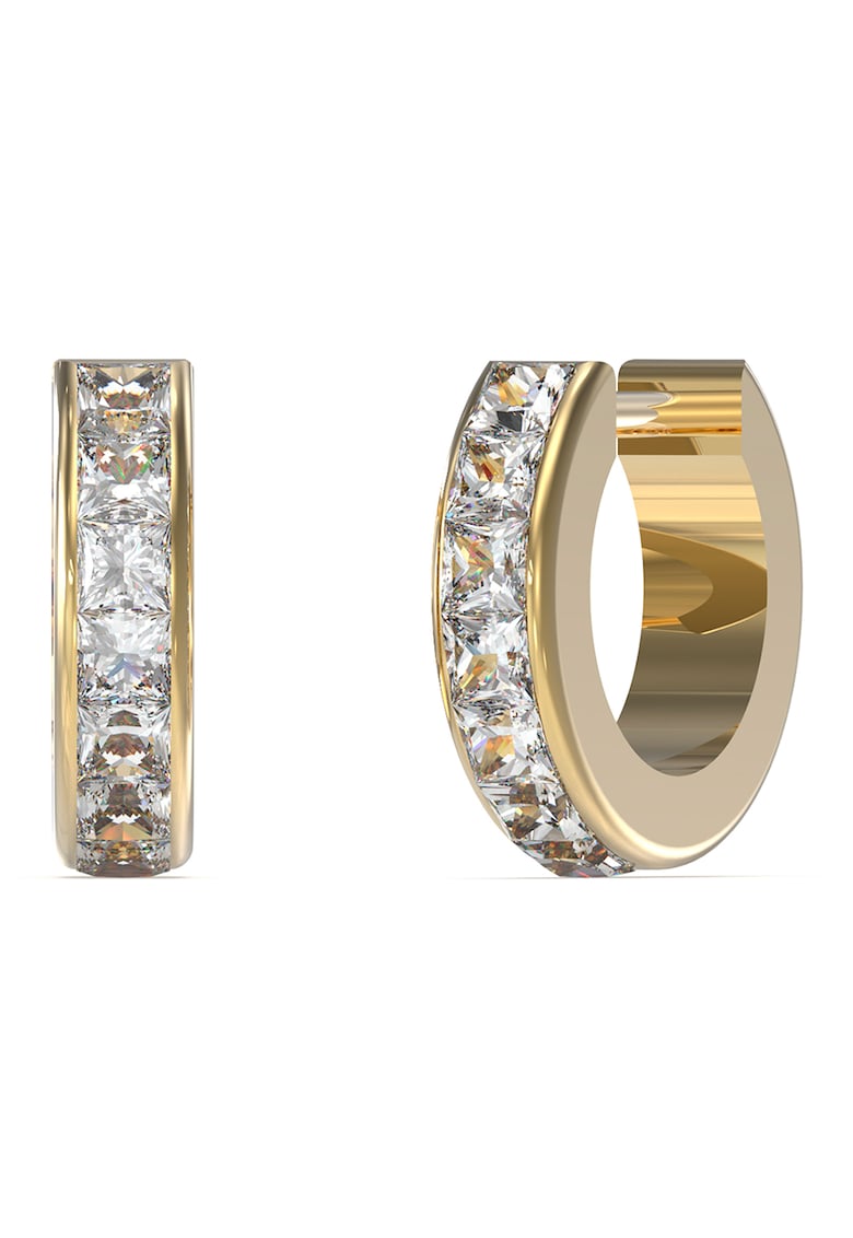 Cercei rotunzi decorati cu cristale - Auriu