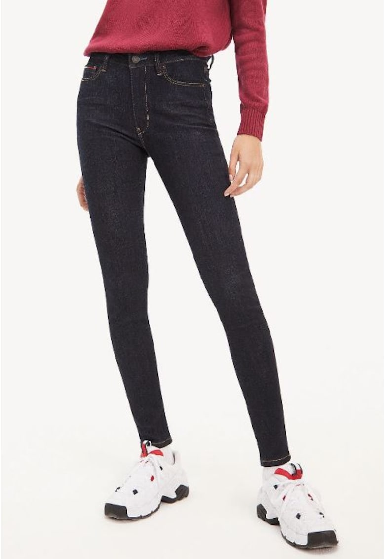 Tommy Jeans Pantaloni lungi skinny cu talie inalta -