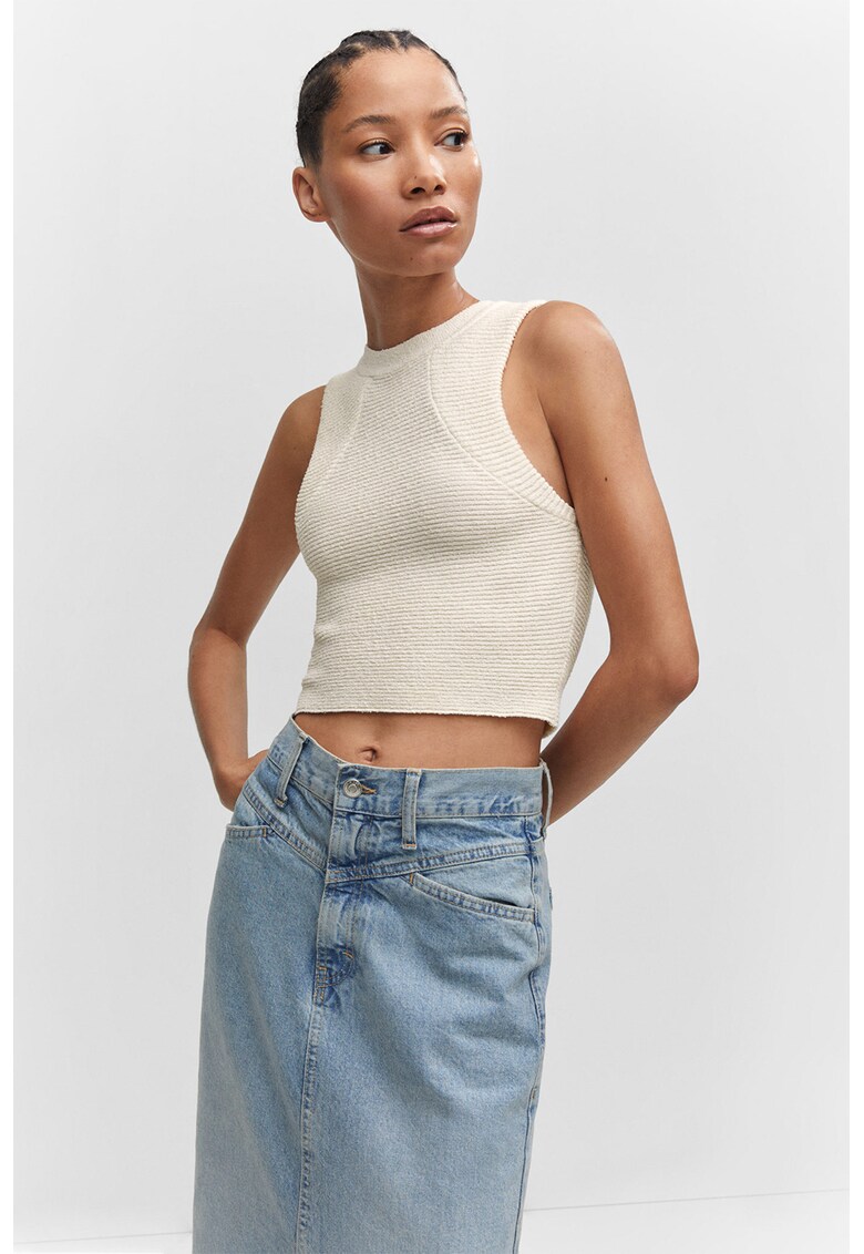 Top crop tricotat Perlato