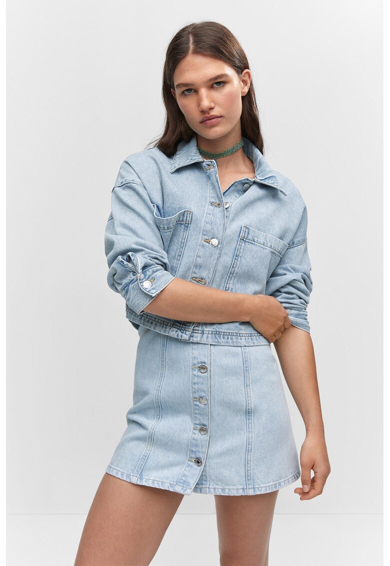 Jacheta crop din denim Bonnie