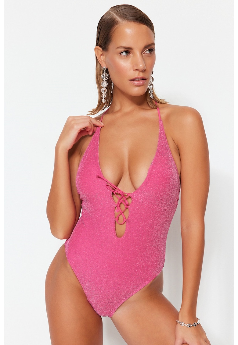 Costum de baie intreg cu aspect stralucitor