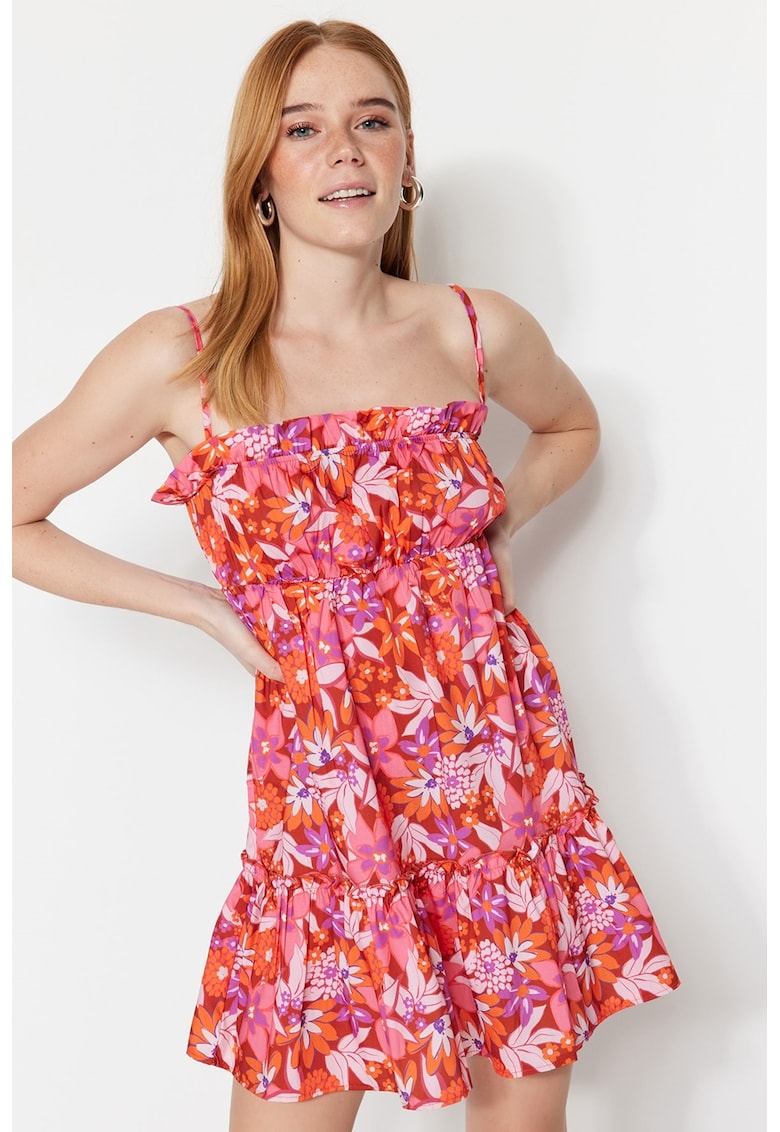 Rochie evazata cu imprimeu floral