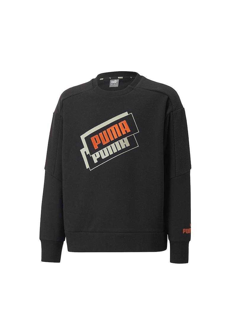 Bluza sport cu decolteu la baza gatului si logo