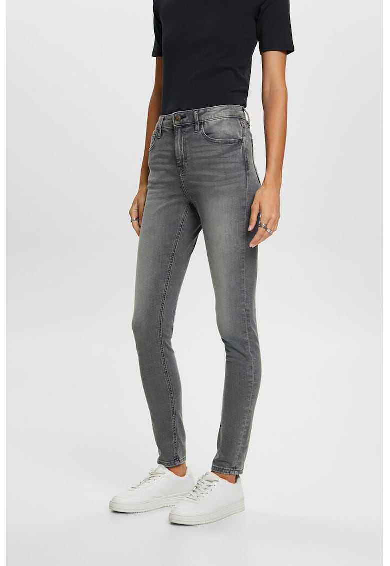 Blugi skinny cu talie inalta