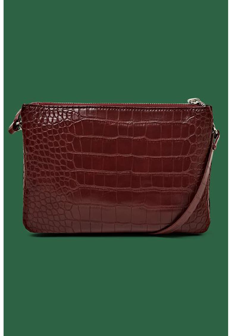 Geanta crossbody cu aspect piele de crocodil