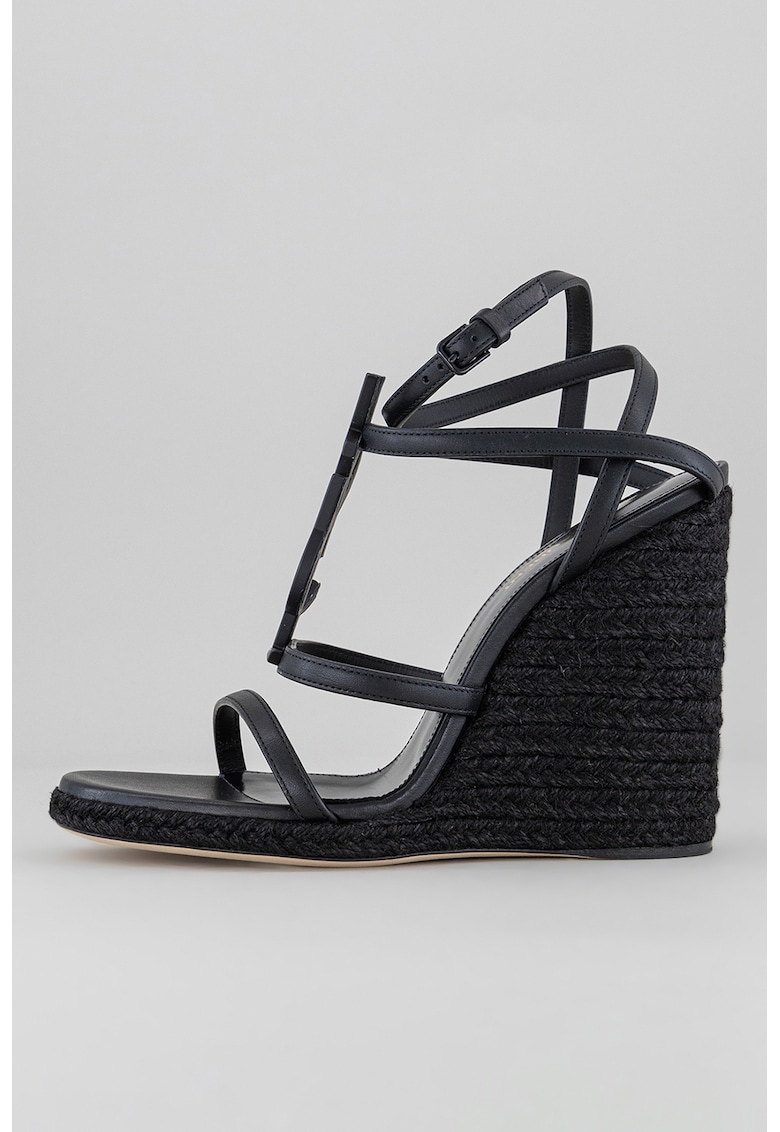 Sandale wedge tip espadrile cu monograma Cassandra