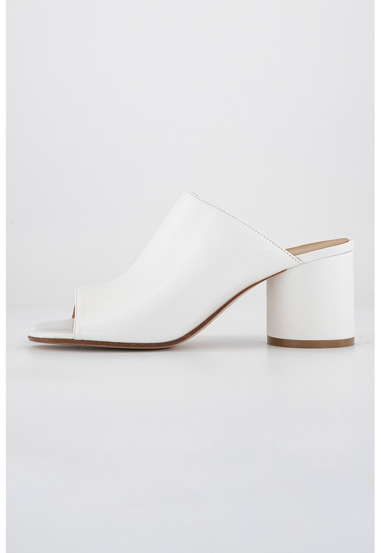 Papuci din piele cu toc