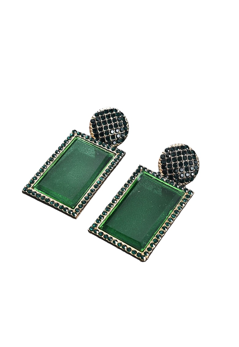 Cercei aurii - masivi - cu pietre verzi - Efraima C7 -