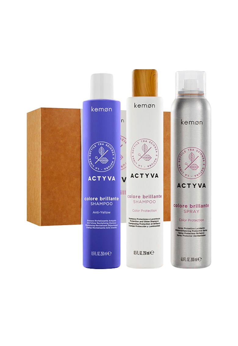 Set pentru par vopsit Actyva Colore Brillante: Sampon 250 ml - Sampon 250 ml - Spray 200 ml