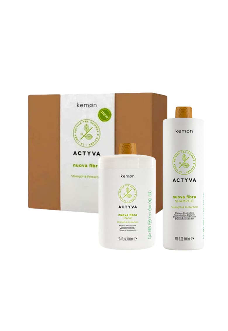 Set pentru par vopsit  Actyva Nuova Fibra: Sampon 1000 ml - Masca 1000 ml