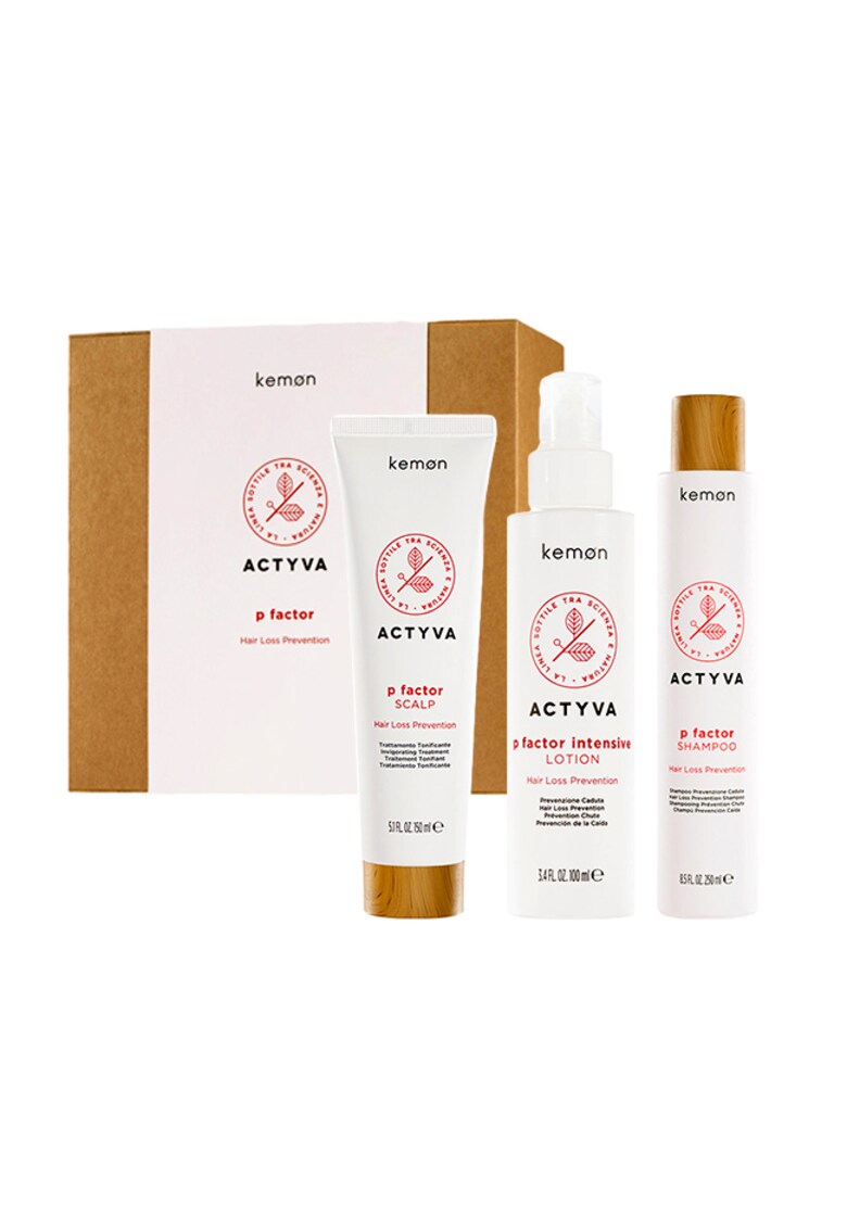 Set anti-caderea parului  Actyva P Factor: Sampon 250 ml - Tratament 150 ml - Lotiune 100 ml